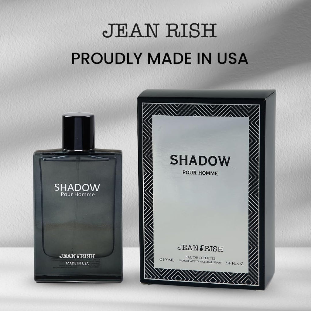 Jean Rish Shadow Pour Homme EDT – Lemon, Cedar & Musk, 3.4 oz / 100 ml