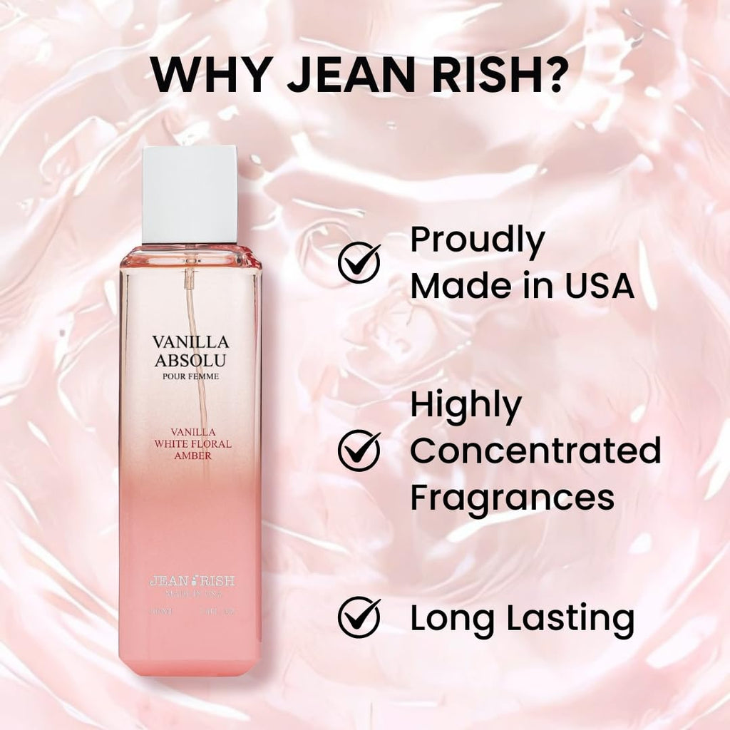 Jean Rish Vanilla Absolu EDP for Women | 3.4 oz / 100 ml | Vanilla, White Floral, Amber