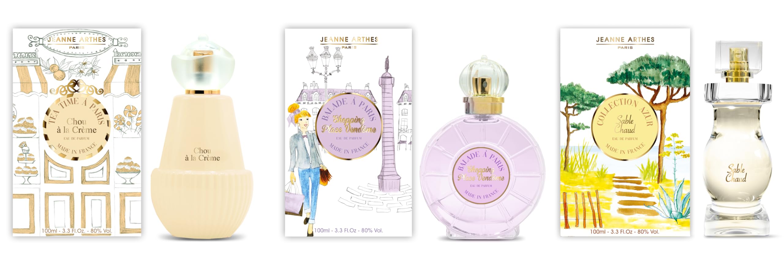 Jeanne Arthes Tea Time Pris – Chou à la Crème Vanilla Perfume for Women, Made in Grasse, 100 ml