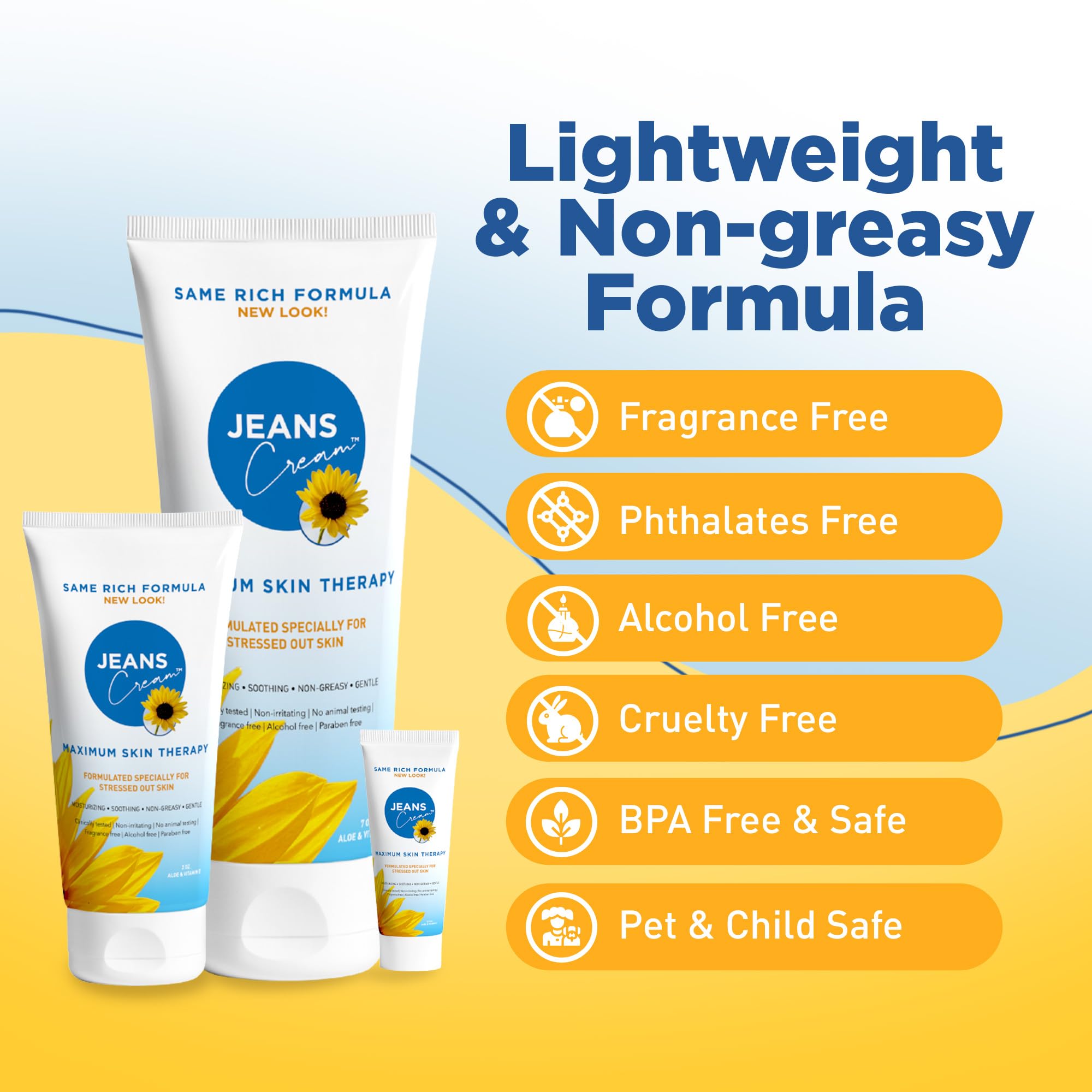 Jeans Cream Radiation Burn Cream — Maximum Skin Therapy with Vitamin E & Aloe (Gift Set)
