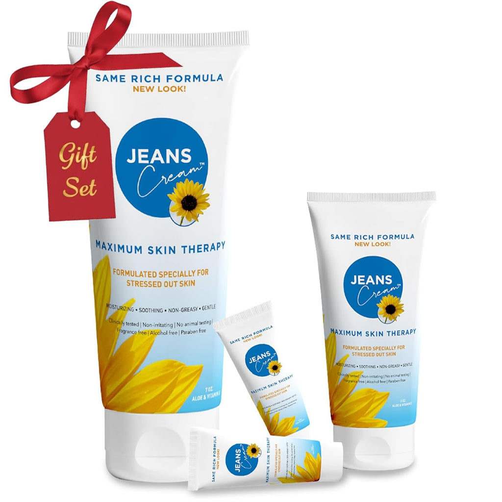 Jeans Cream Radiation Burn Cream — Maximum Skin Therapy with Vitamin E & Aloe (Gift Set)