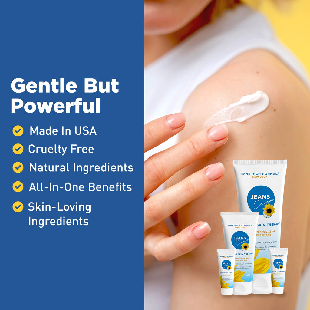 Jeans Cream Radiation Burn Cream — Maximum Skin Therapy with Vitamin E & Aloe (Gift Set)