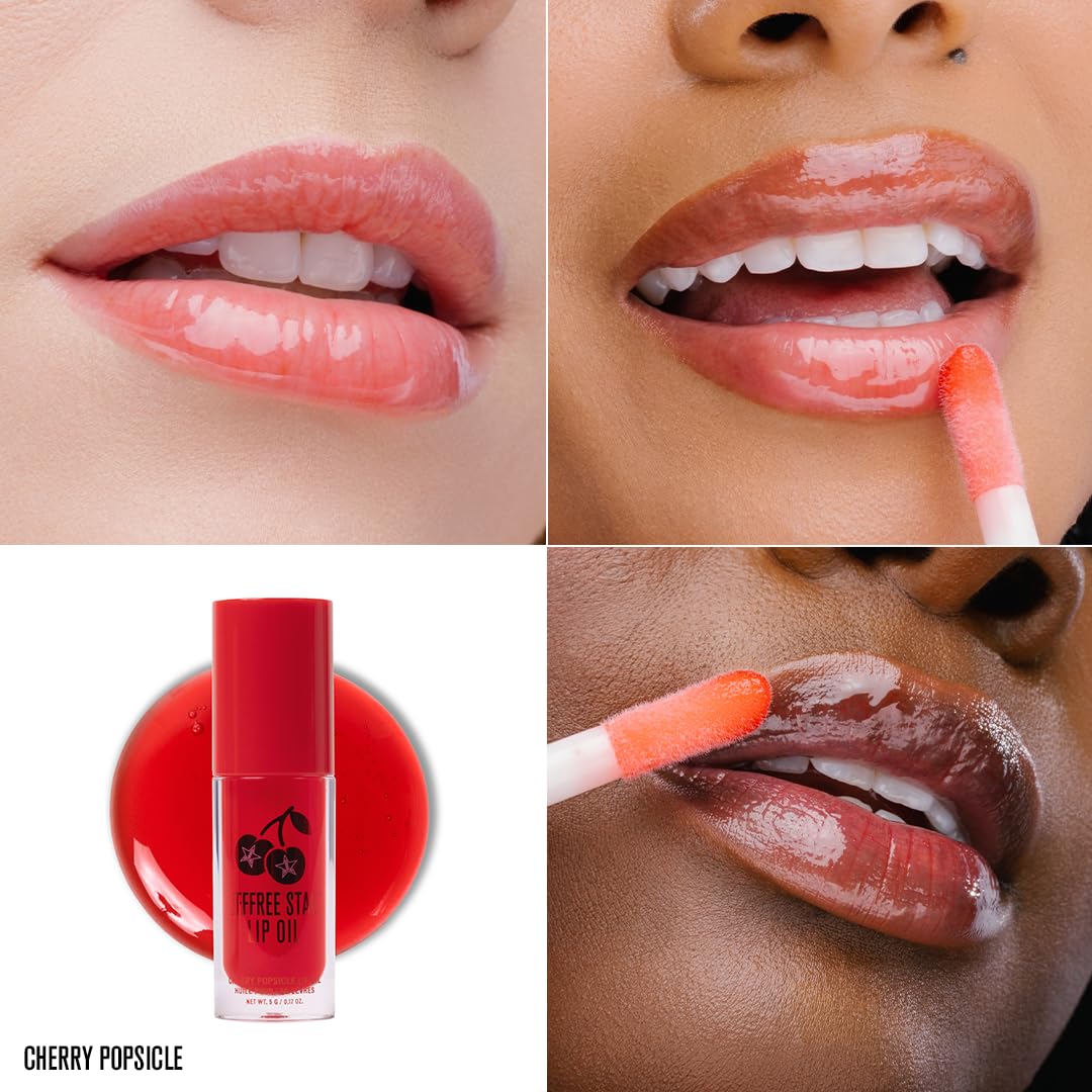 Jeffree Star Lip Oils – 0.17 oz, Vegan, Moisturizing, 5 Shades (Self Made, Coffee Drip, Pink Aura, Watermelon Wealth, Wyoming Winter)