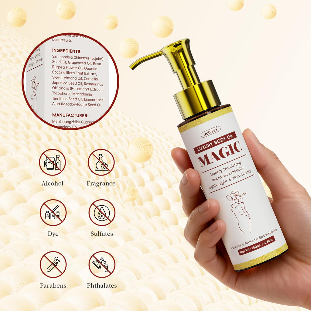 Jeirrzi Magic Body Firming Oil — Hydrating & Firming Body Oil, 3.38 oz