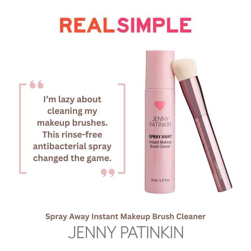 JENNY PATINKIN Instant Makeup Brush Cleaner Spray — Waterless, Quick-Drying Sanitizer for Brushes & Sponges (2.37 fl oz)