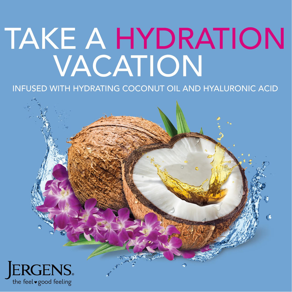 Jergens Wet Skin Body Moisturizer with Refreshing Coconut Oil – 2-Pack, 10 oz Each