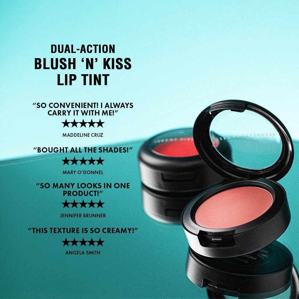 Jerome Alexander Blush 'n' Kiss Cream for Cheeks & Lips – Jam Shade | Creamy, Buildable Color