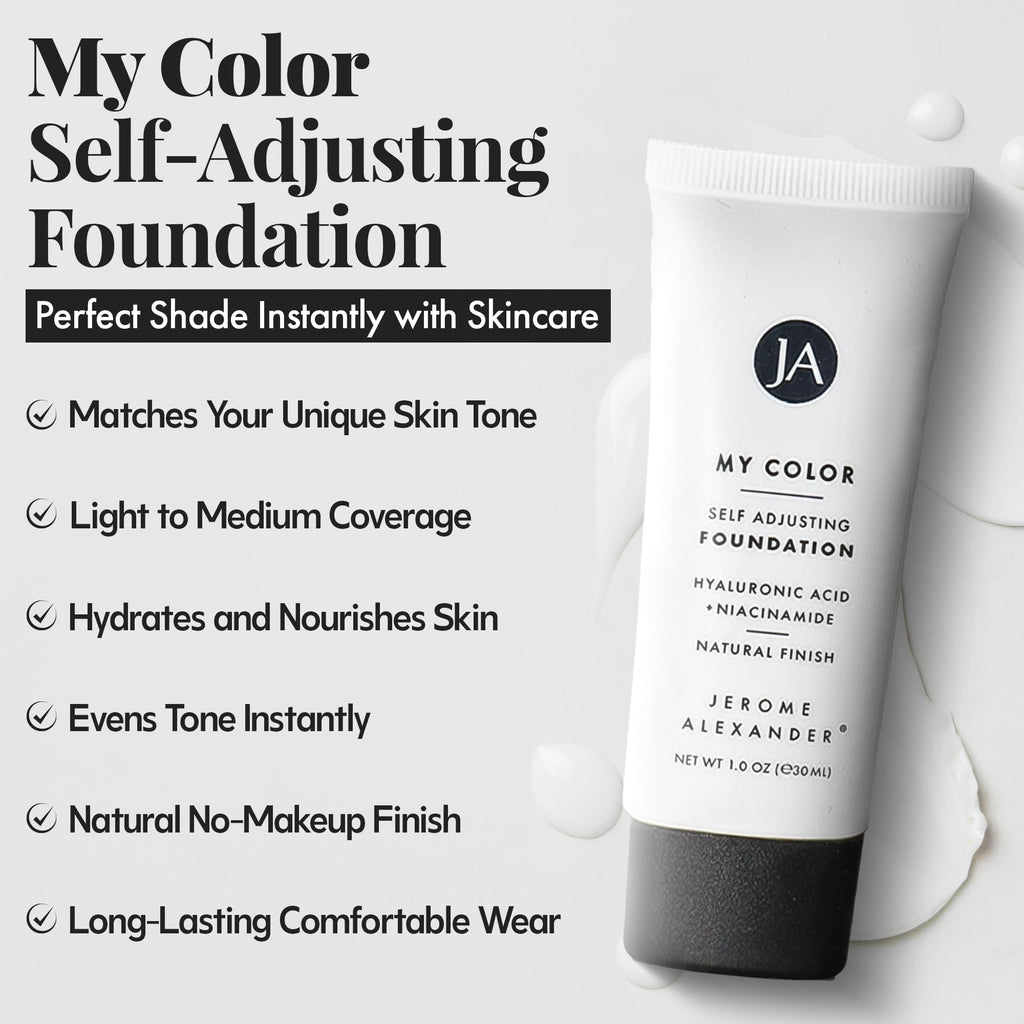Jerome Alexander My Color Self-Adjusting Foundation — Hydrating, Lightweight, Skincare-Infused (Light, 1 oz)