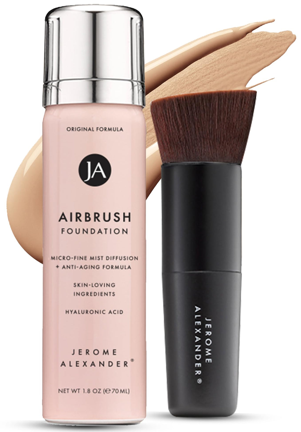Jerome Alexander MagicMinerals AirBrush Foundation – 2-Piece Set with Kabuki Brush