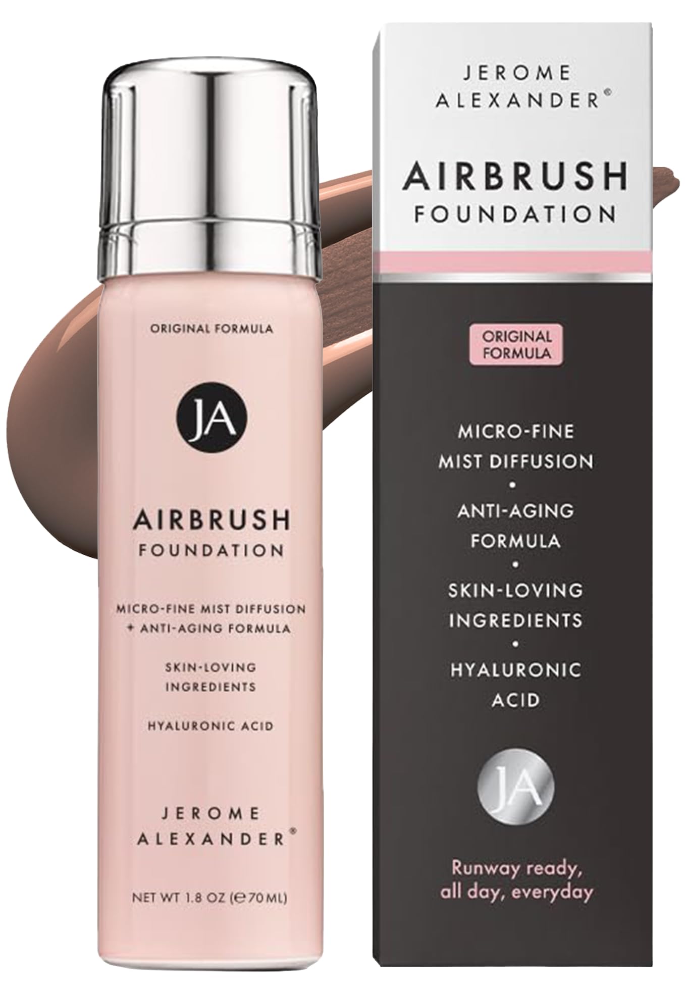 Jerome Alexander MagicMinerals AirBrush Foundation Spray – Ultra-Light Full Coverage (Dark)