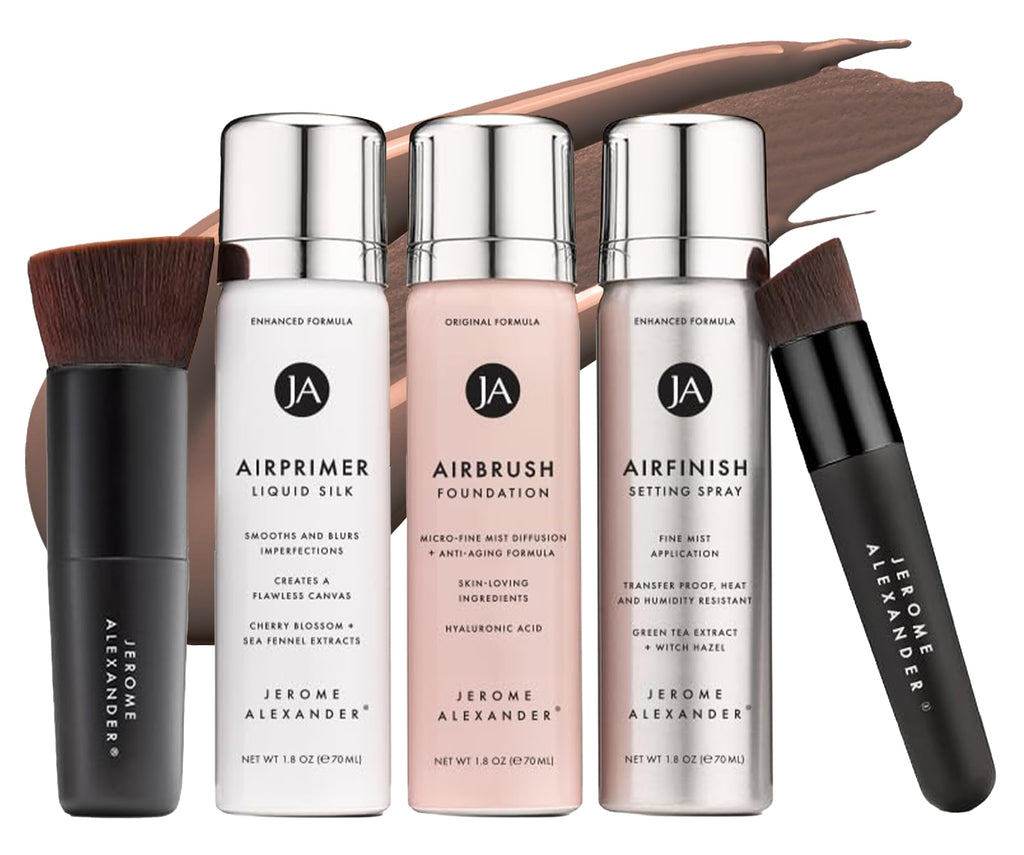 MagicMinerals AirBrush Foundation Set by Jerome Alexander – 5pc Spray Makeup Kit