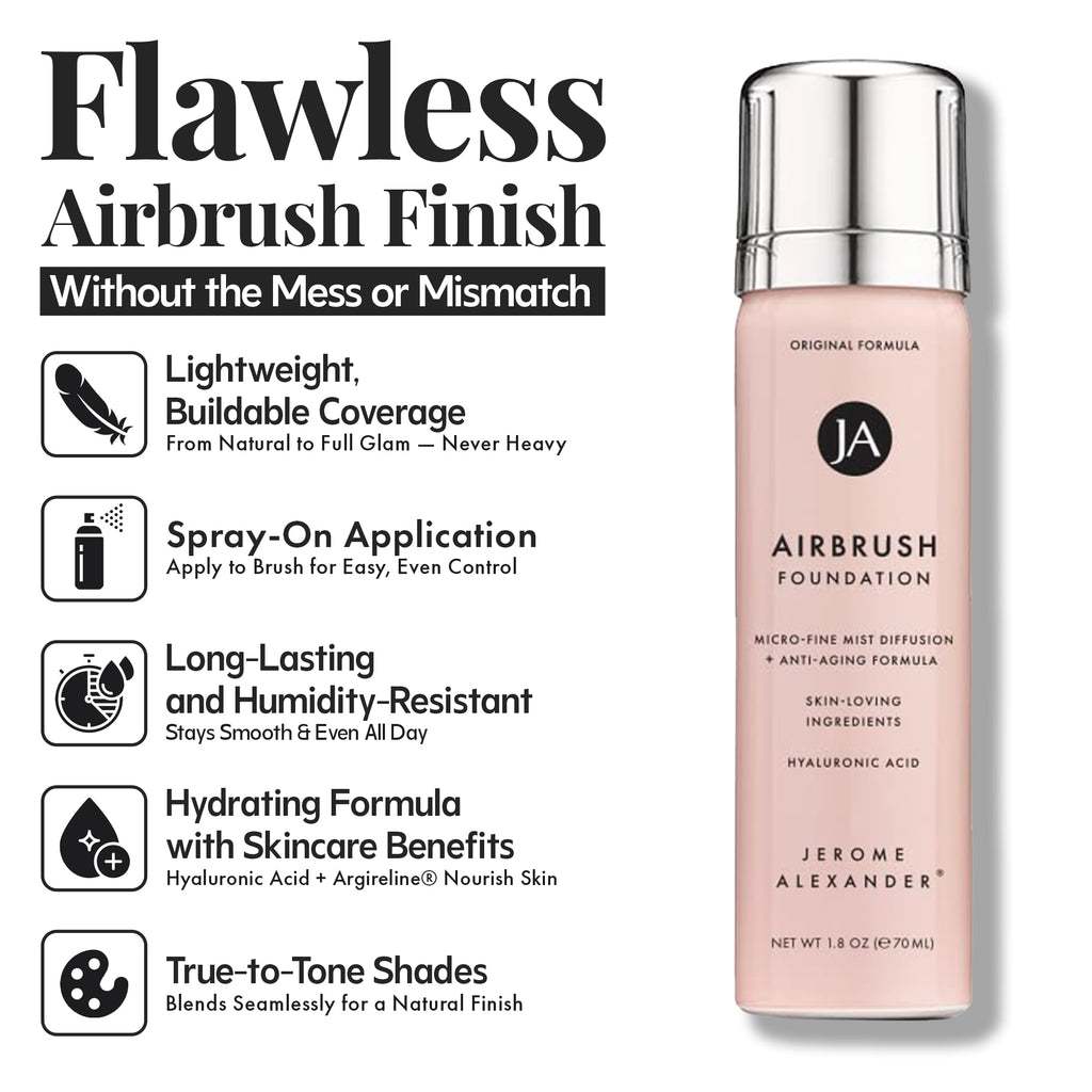 Jerome Alexander MagicMinerals AirBrush Foundation in Dark Espresso | Ultra-Light, Buildable Full Coverage