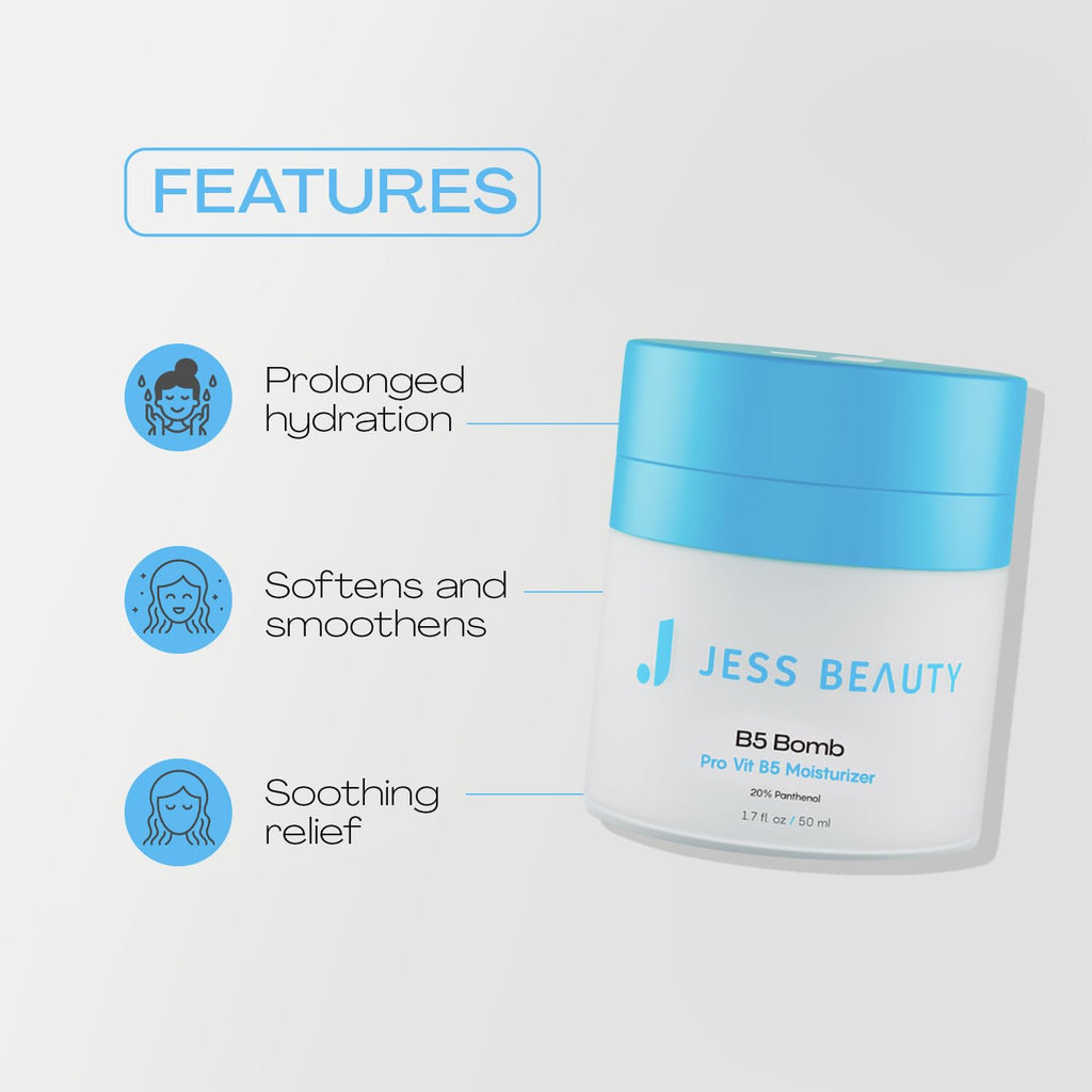 JESS BEAUTY B5 Bomb Pro Vitamin B5 Face Moisturizer | Deep Hydration 50 ml