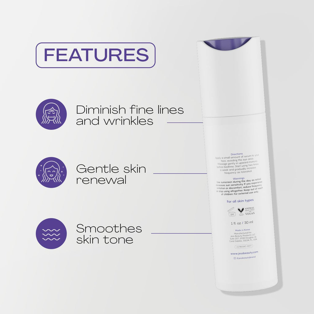 JESS BEAUTY Age Rewind Retinol Cream | Centella Asiatica & Hyaluronic Acid Night Moisturizer