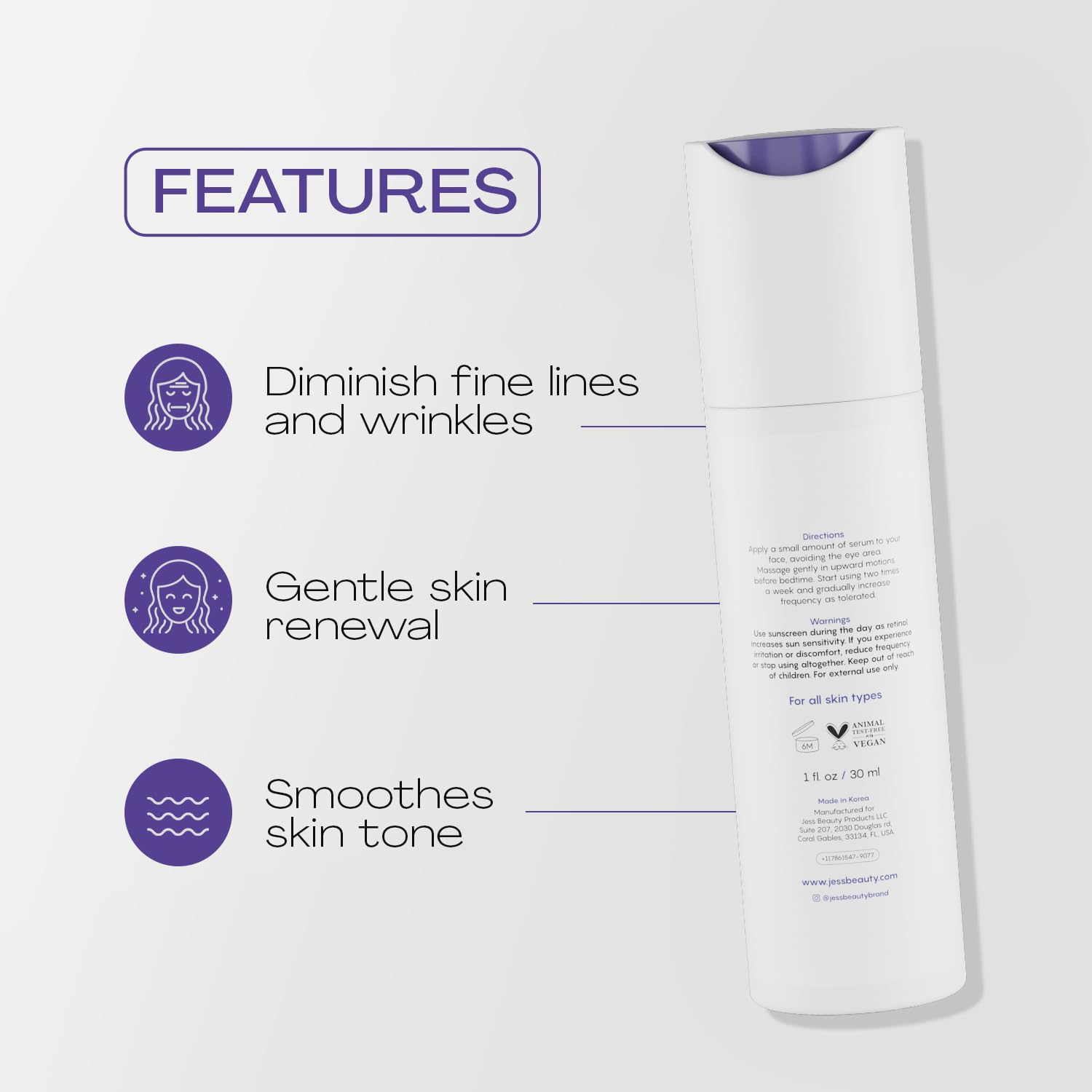 JESS BEAUTY Age Rewind Retinol Cream | Centella Asiatica & Hyaluronic Acid Night Moisturizer