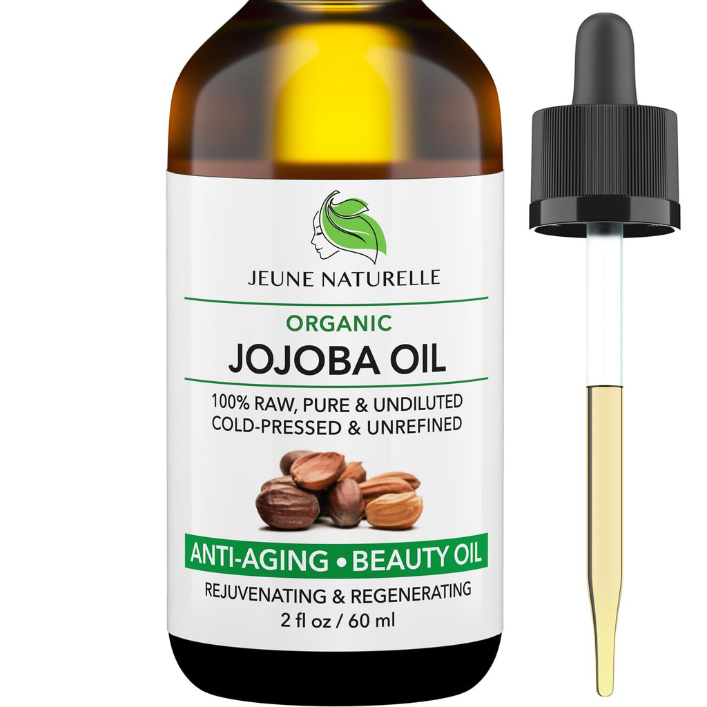 Jeune Naturelle Organic Jojoba Oil – Cold-Pressed, 100% Pure, 2 oz