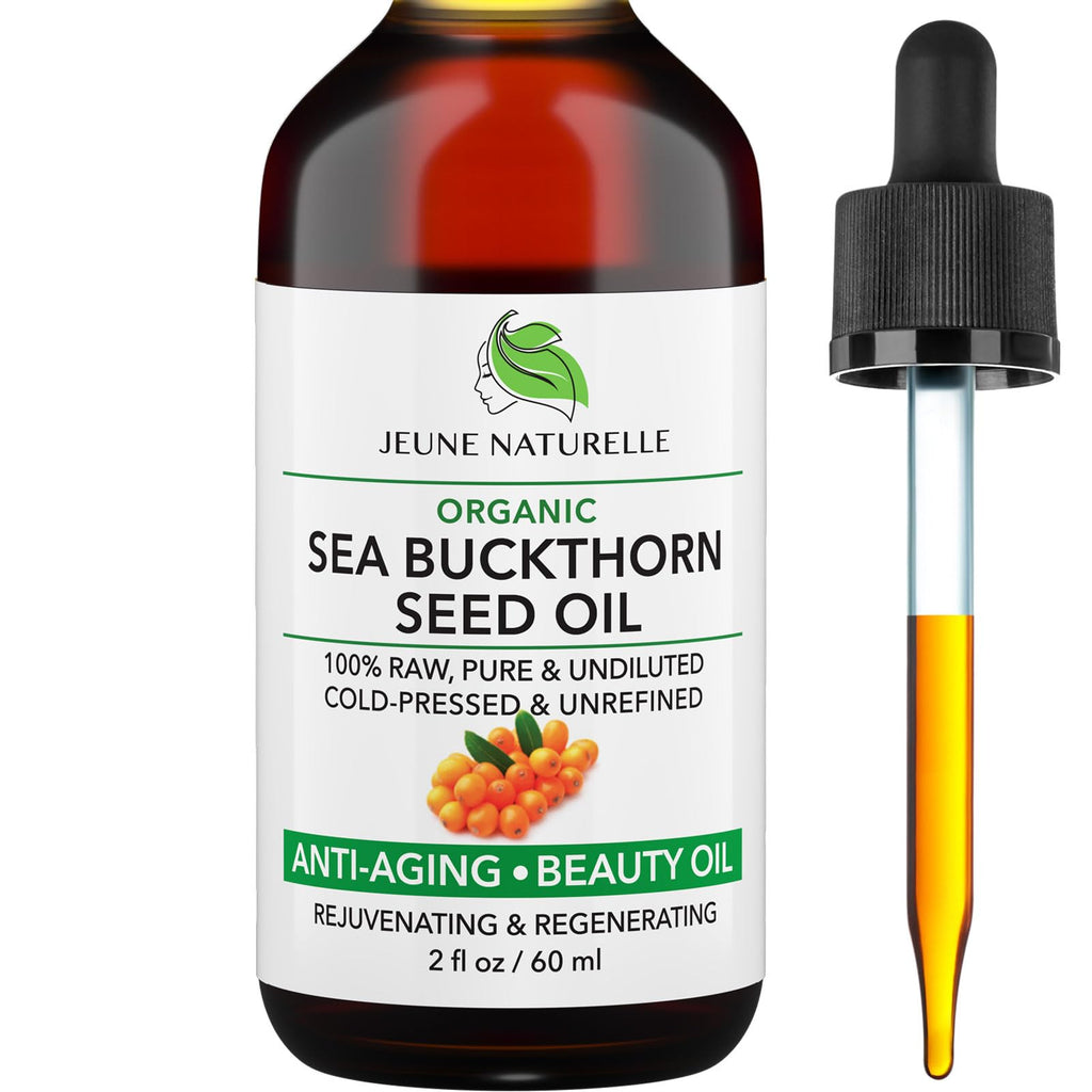 Jeune Naturelle Organic Sea Buckthorn Oil – 100% Pure, RAW Virgin, Cold-Pressed, Non-Comedogenic, Travel Size