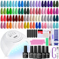 JEWHITENY 45PCS Gel Nail Kit with 48W UV LED Lamp – 40 Colors