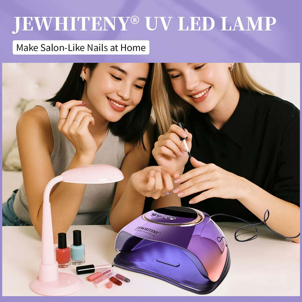 JEWHITENY Purple Fast UV Nail Dryer – 66-Bead Gel Lamp with Auto Sensor & 4 Timers
