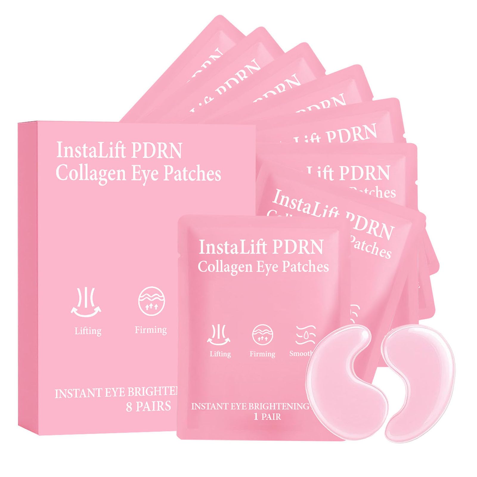 Jfsyb Instalift PDRN Collagen Eye Patches – Hydrating Hydrogel Under Eye Masks for Dark Circles