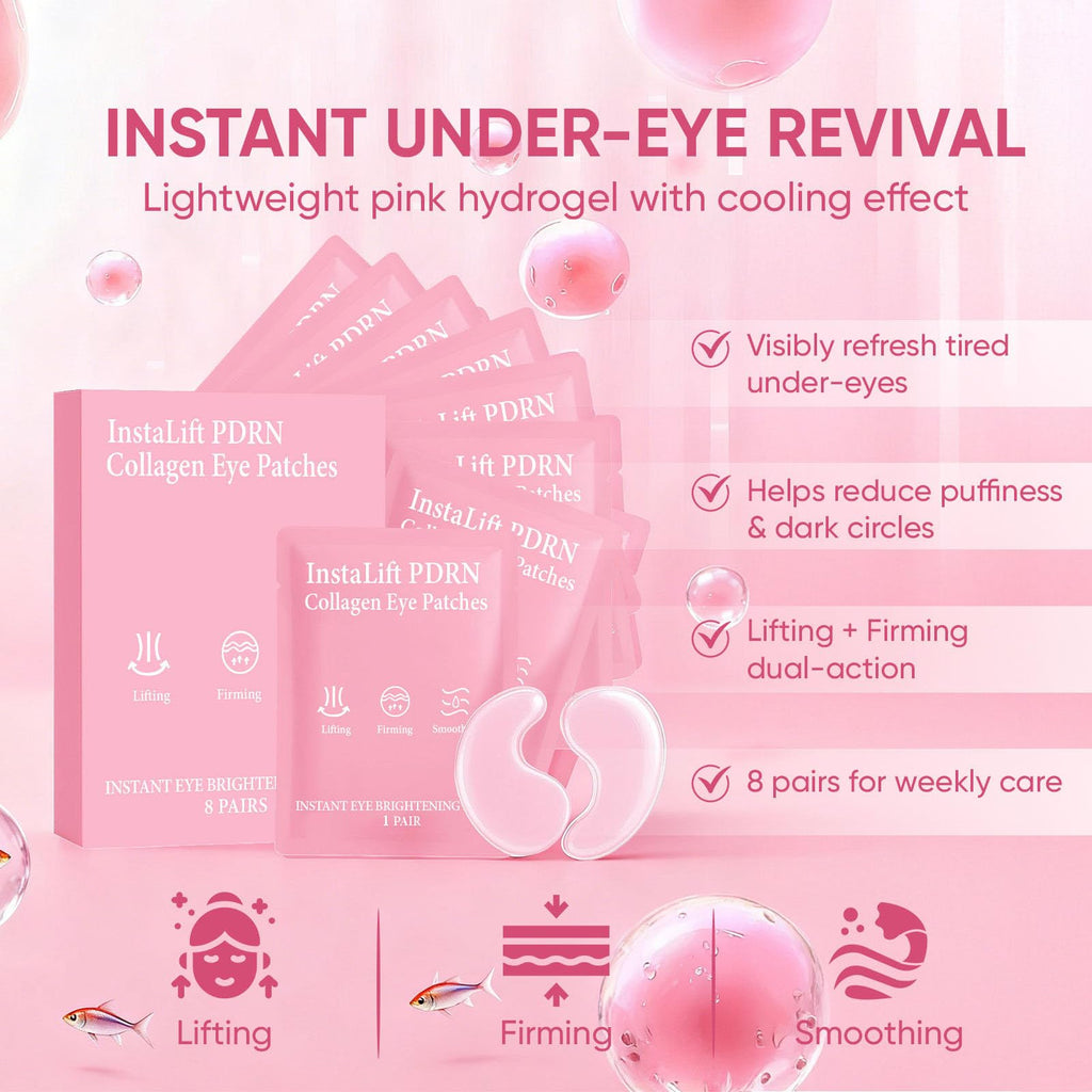 Jfsyb Instalift PDRN Collagen Eye Patches – Hydrating Hydrogel Under Eye Masks for Dark Circles