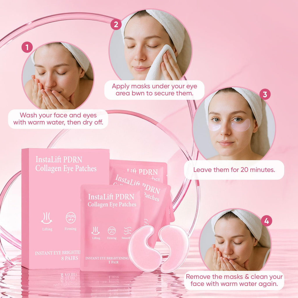 Jfsyb Instalift PDRN Collagen Eye Patches – Hydrating Hydrogel Under Eye Masks for Dark Circles