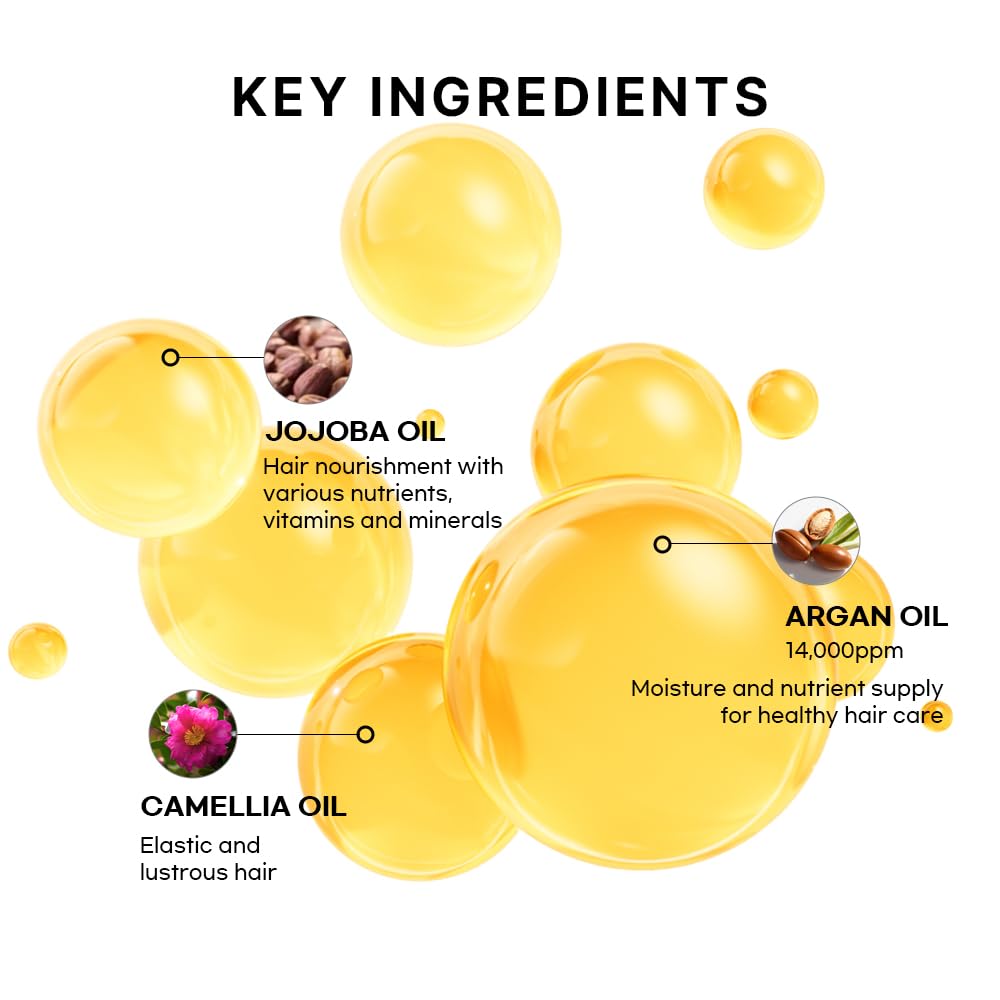 JHP Moroccan Argan Serum for Frizzy, Dry, Damaged Hair | Lightweight Hair Treatment