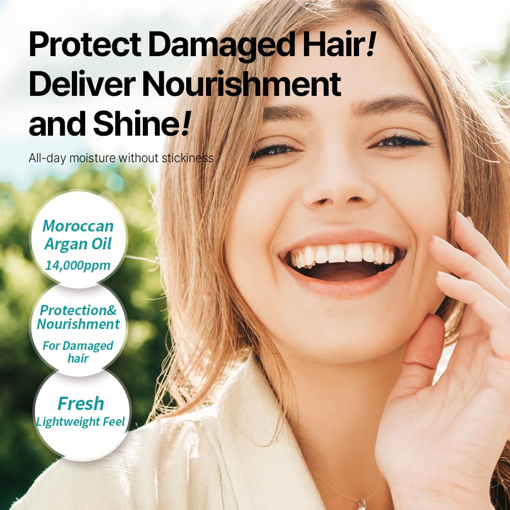 JHP Moroccan Argan Serum for Frizzy, Dry, Damaged Hair | Lightweight Hair Treatment