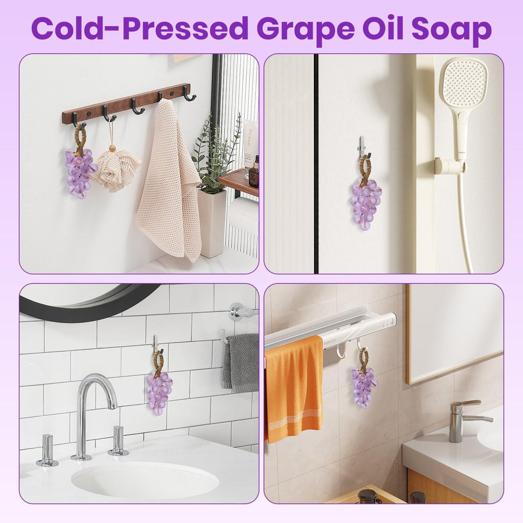 JHZHONG Grape Soap on a Rope - Handmade Grape Cluster Soap Bar with Gift Box