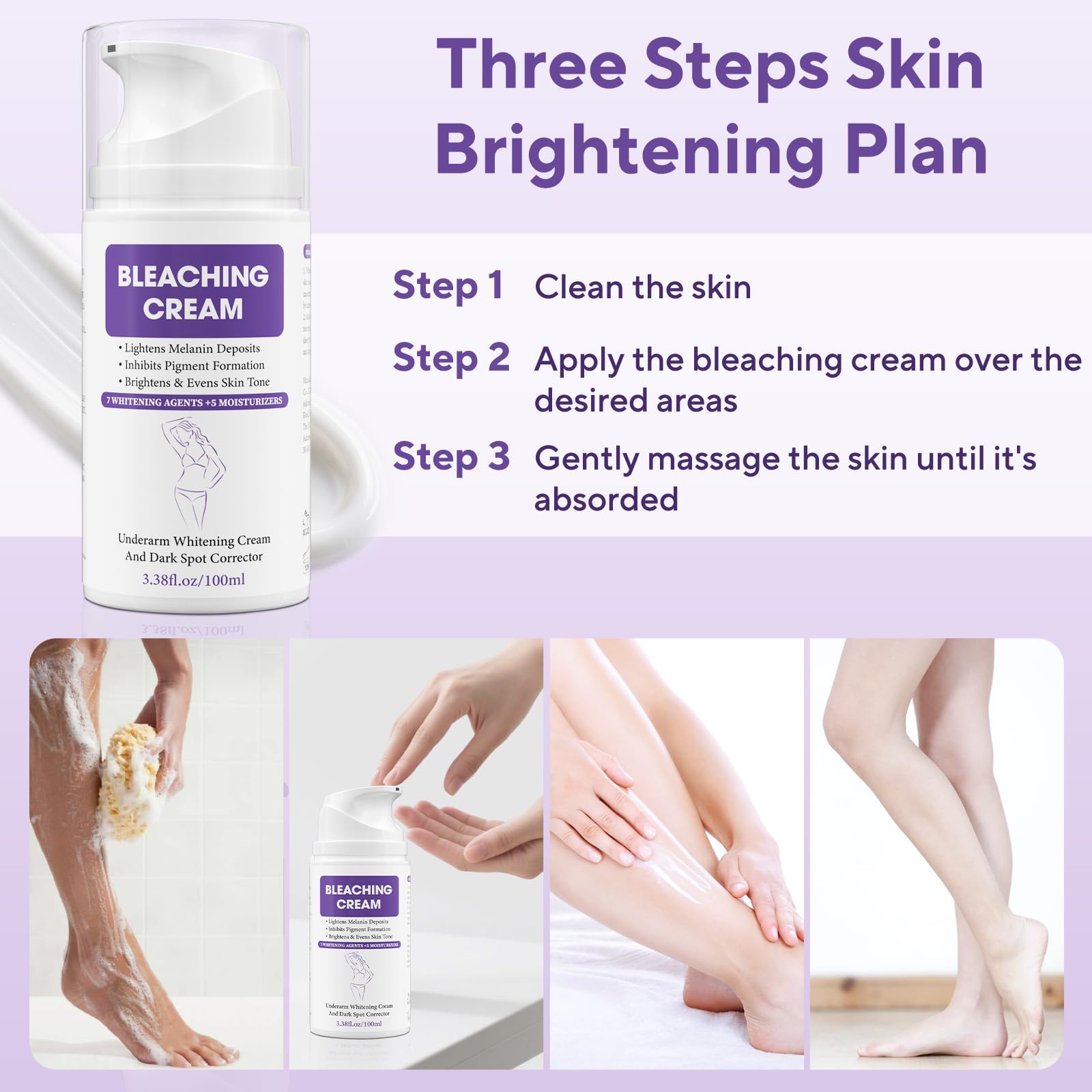 JIANLANPTT Skin Bleaching Cream – Dark Spot Remover for Face & Body (3.38 oz) with Vitamin C