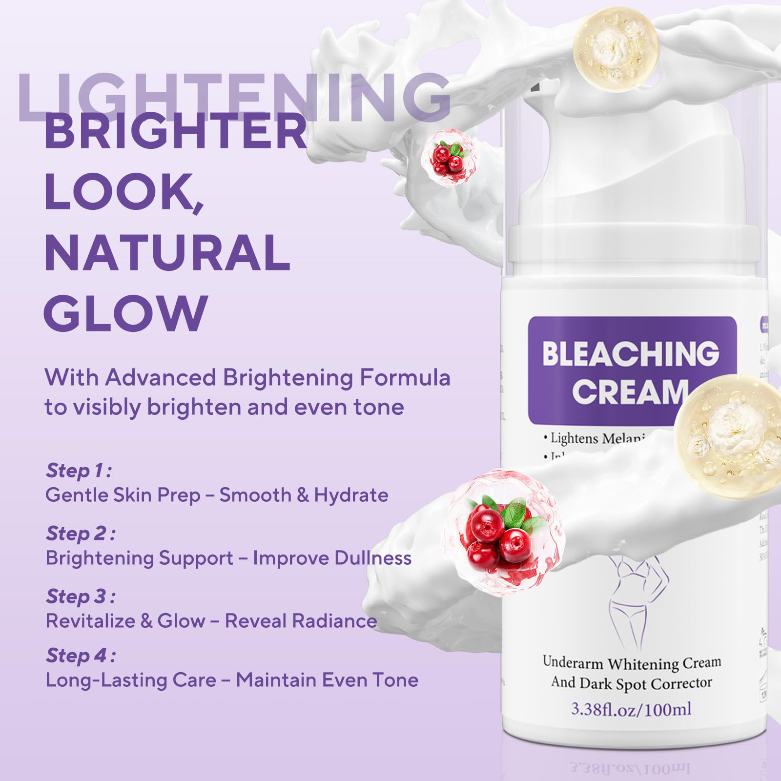 JIANLANPTT Skin Bleaching Cream – Dark Spot Remover for Face & Body (3.38 oz) with Vitamin C