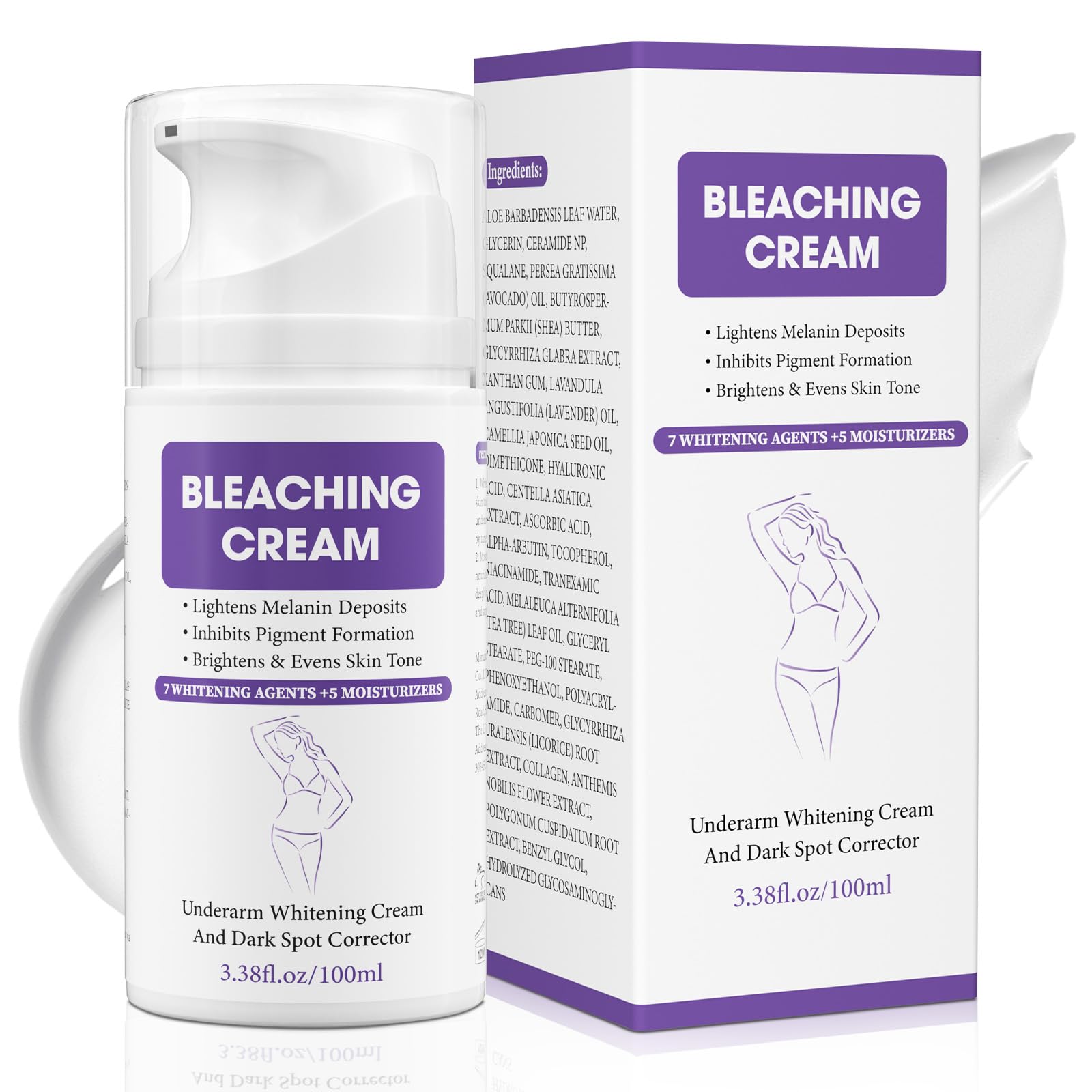 JIANLANPTT Skin Bleaching Cream – Dark Spot Remover for Face & Body (3.38 oz) with Vitamin C