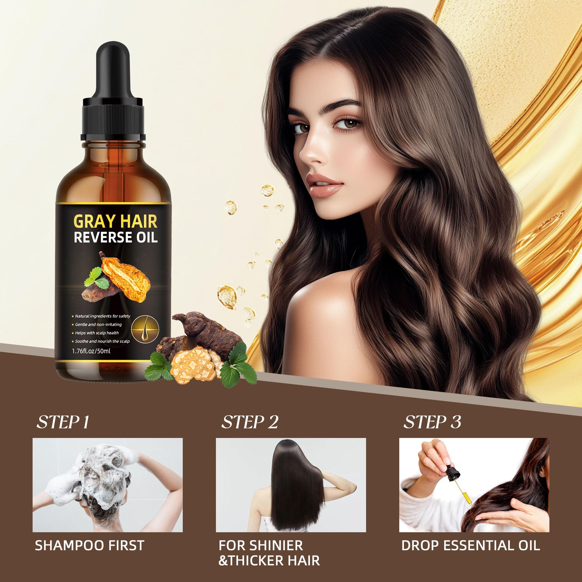 Jiaoming Gray Hair Reverse Oil with Usman Grass & Polygonum Multiflorum – Scalp Care