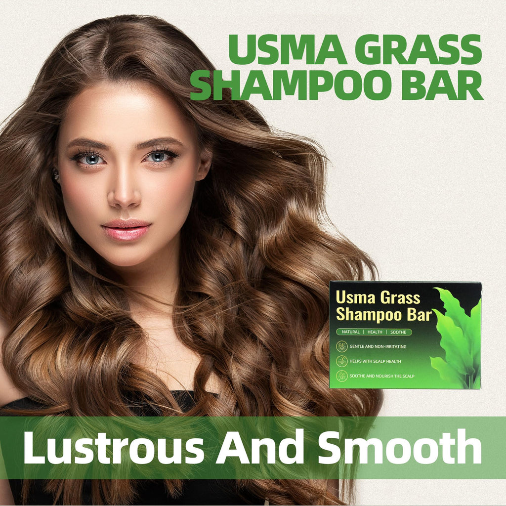 Jiaoming Usma Grass Solid Shampoo Bar for Thinning Hair – Thickening & Darkening, Pack of 3 (3.53 oz each)