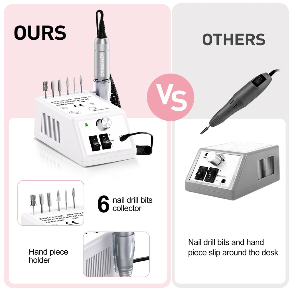 Jiasheng Professional Nail Drill – 20000rpm Electric Nail File for Acrylic & Gel Nails