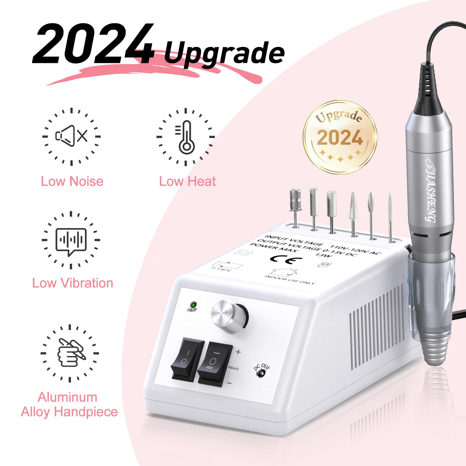 Jiasheng Professional Nail Drill – 20000rpm Electric Nail File for Acrylic & Gel Nails