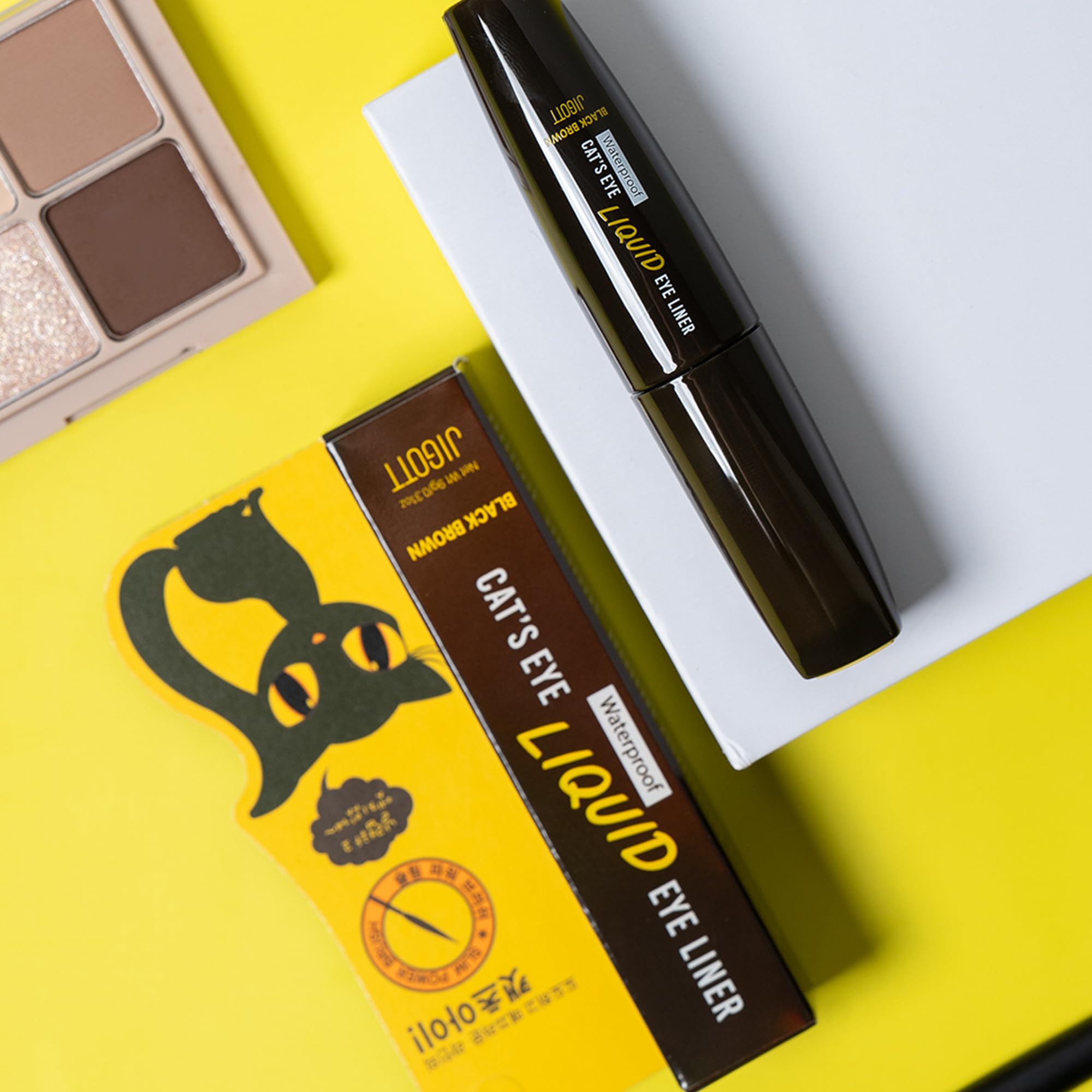 Jigott Cat's Eye Waterproof Liquid Eyeliner – Black Brown (0.31 fl oz / 9 g)