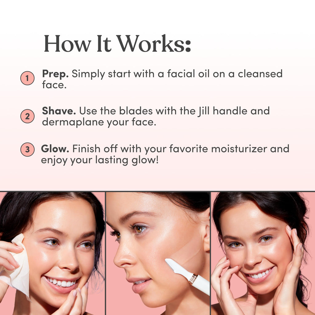 Jill Dermaplane Razor Refills for Women – 8 Blades for V1 Dermaplaner