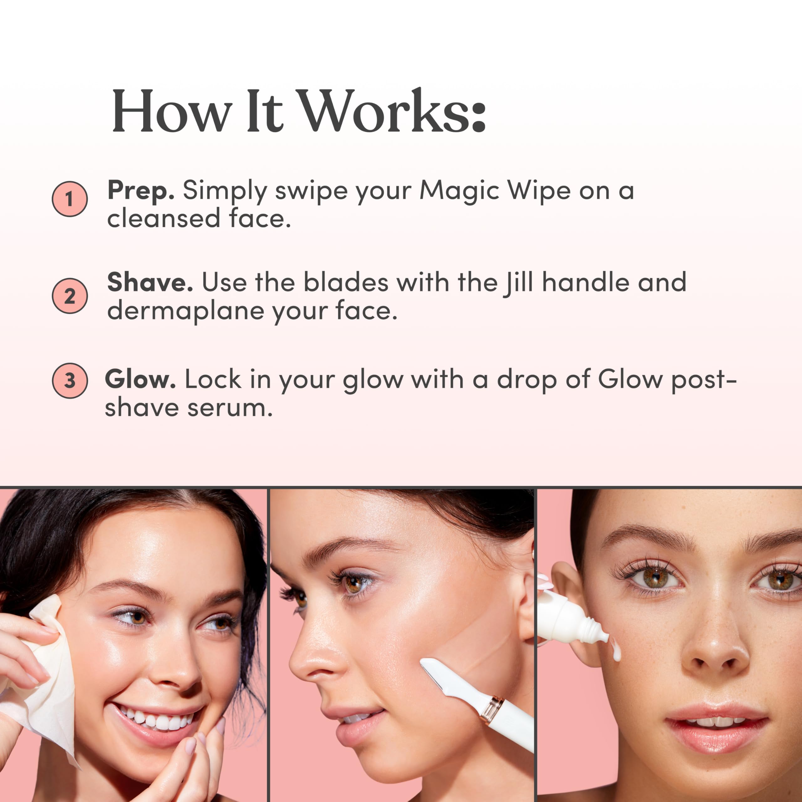 JILL Glow After Shave Cream for Face – Post-Shave Moisturizer (4x0.2oz)