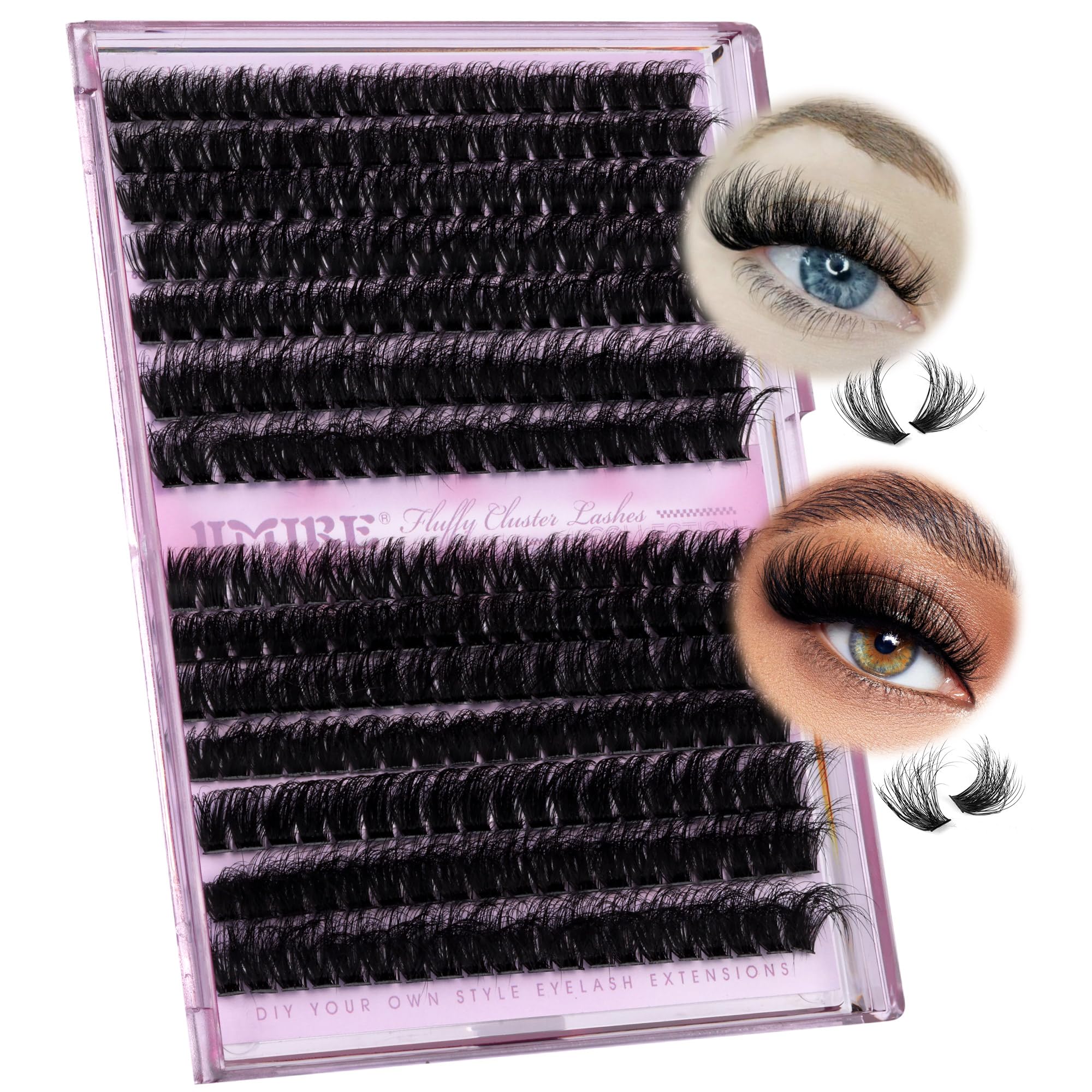 JIMIRE Lash Clusters Thick 100D+120D Volume Lashes 280Pcs | 11-18mm D Curl, DIY at Home