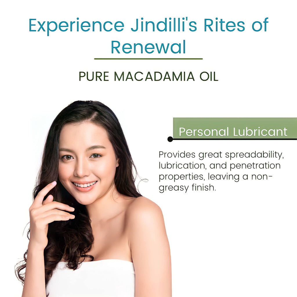 Jindilli Pure Macadamia Oil | Cold-Pressed, Hexane-Free, Cruelty-Free Multipurpose Moisturizer (7.5 oz)