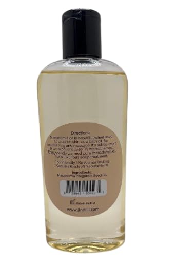 Jindilli Pure Macadamia Oil | Cold-Pressed, Hexane-Free, Cruelty-Free Multipurpose Moisturizer (7.5 oz)