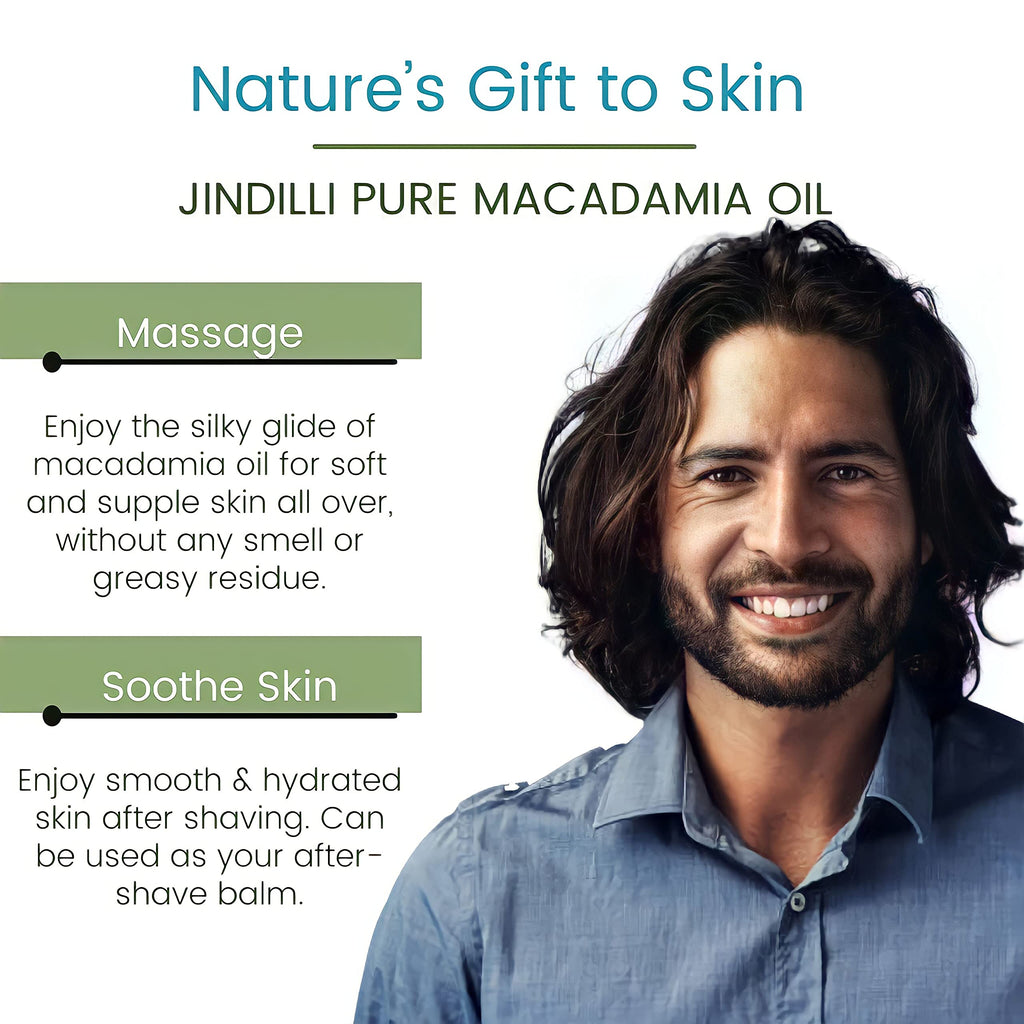 Jindilli Pure Macadamia Oil | Cold-Pressed, Hexane-Free, Cruelty-Free Multipurpose Moisturizer (7.5 oz)