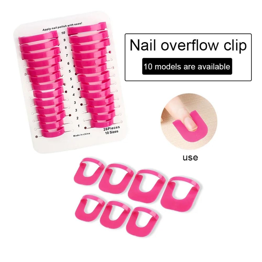 JINOARC 52-Piece Nail Polish Clip Set | Anti Overflow Shields