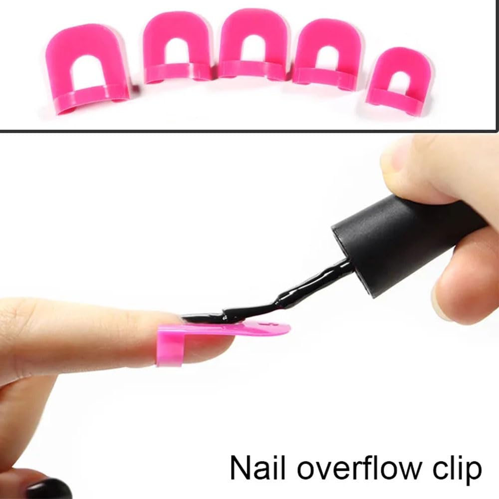JINOARC 52-Piece Nail Polish Clip Set | Anti Overflow Shields
