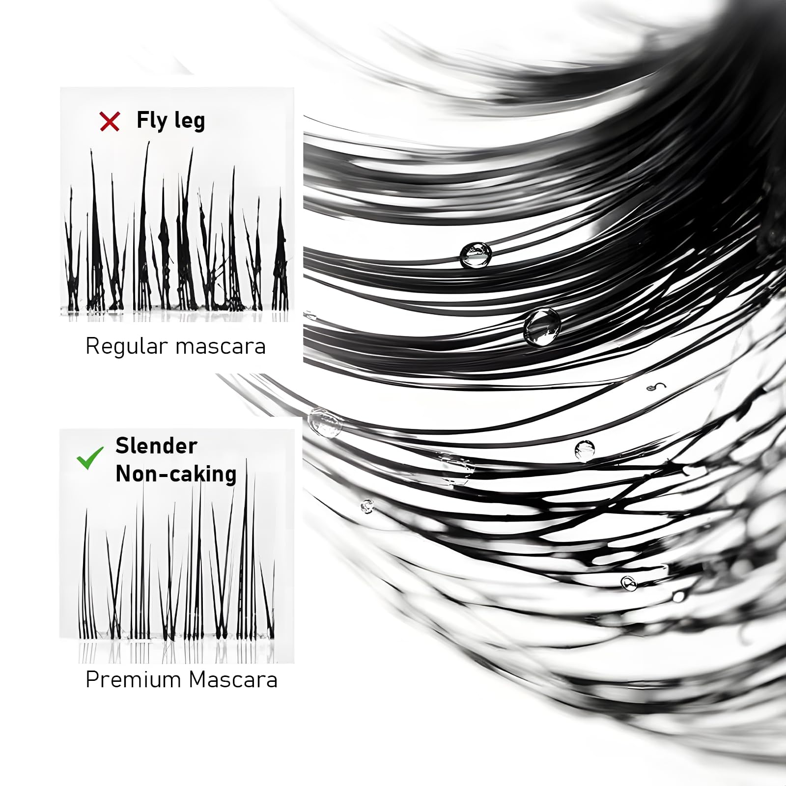 Jiodama 2026 New Iron Wand Mascara – Waterproof, Long-Lasting, 3D Curl, Telescopic Tubing, Liquid Lash Extensions Effect