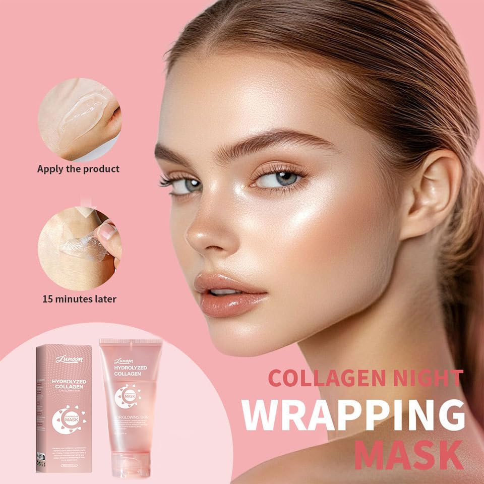 JISKG Collagen Night Wrapping Mask – 2 Pcs for Hydration & Elasticity