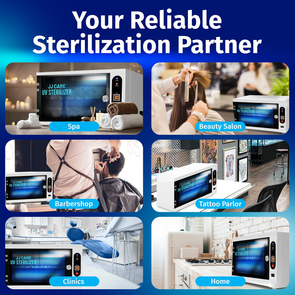 JJ CARE UV Sterilizer 8L | 99% Killing Efficiency, LED Timer, Tabletop Cabinet