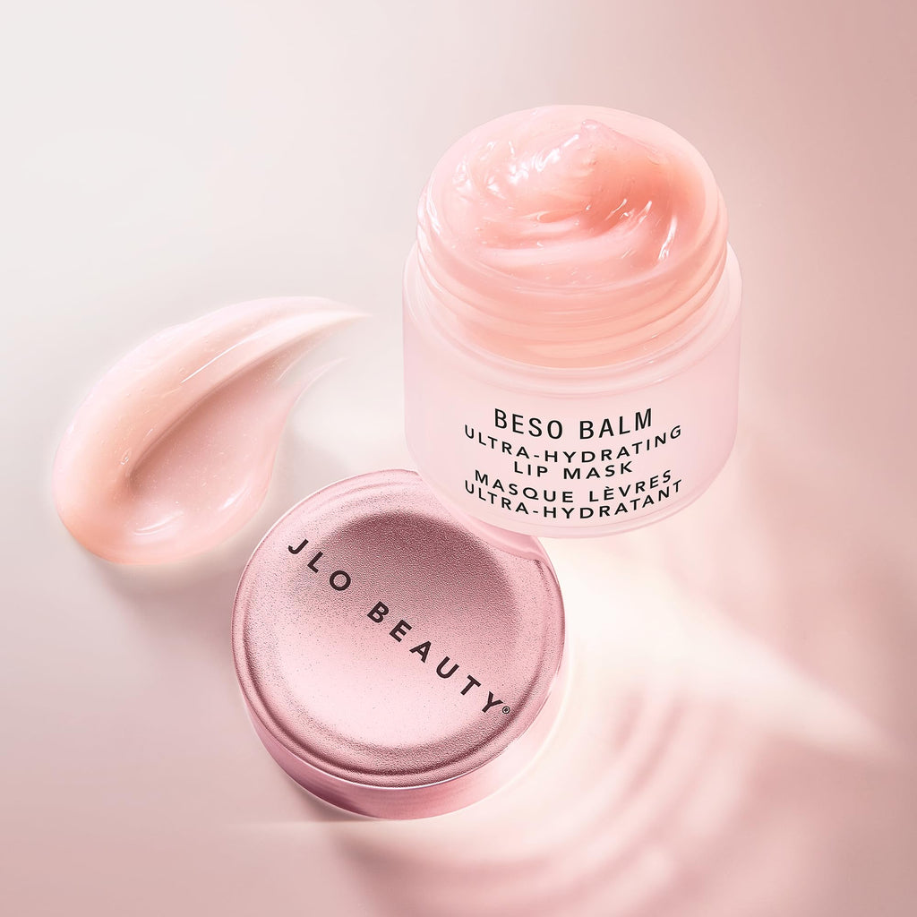 JLO BEAUTY Beso Balm Lip Mask – Vanilla Scent, Ultra Hydrating Gloss Finish, 3-Pack