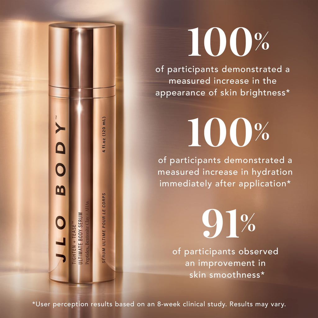 JLO BEAUTY Body Serum with AHAs & Peptides – Radiant, Smooth Skin (4.06 oz)